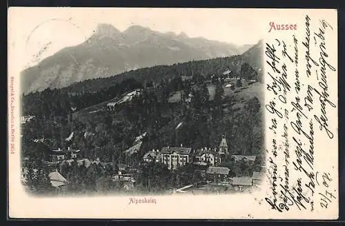 AK Aussee, Blick auf das Alpenheim