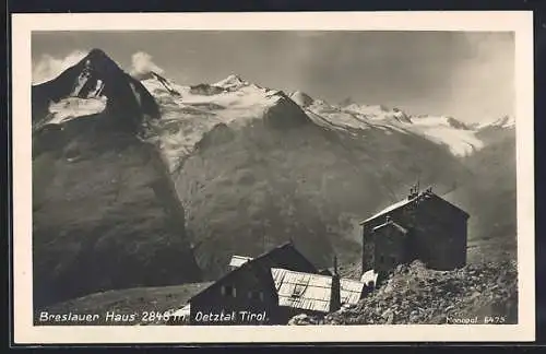 AK Breslauer Haus, Blick gegen die Berge