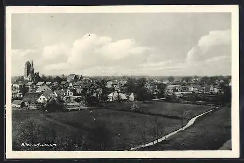 AK Lüssum, Blick auf den Ort mit Kirche