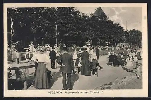 AK Vegesack, Promenade am Cafe Strandlust