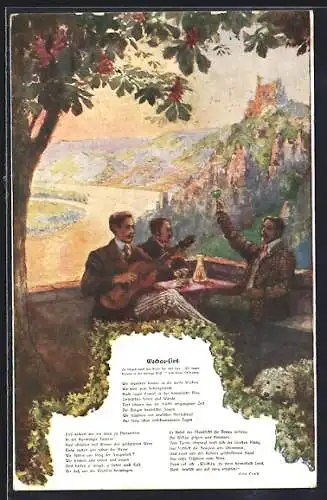 AK Dürrnstein, Ortsansicht, Wachau-Lied