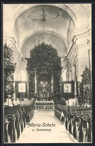 AK Maria Schutz am Semmering, Innenansicht der Wallfahrtskirche