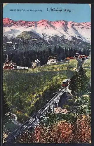 AK Innsbruck, Bergbahn vor der Hungerburg