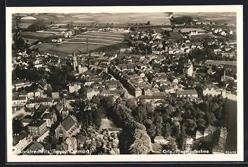 AK Marktredwitz, Fliegeraufnahme mit Stadtpark