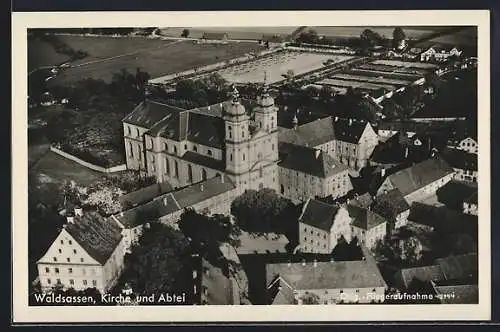AK Waldsassen, Kirche und Abtei, Fliegeraufnahme