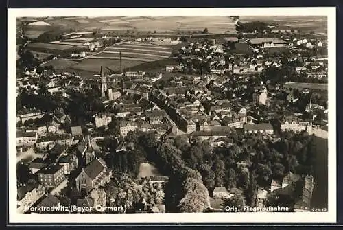 AK Marktredwitz, Fliegeraufnahme mit Stadtpark
