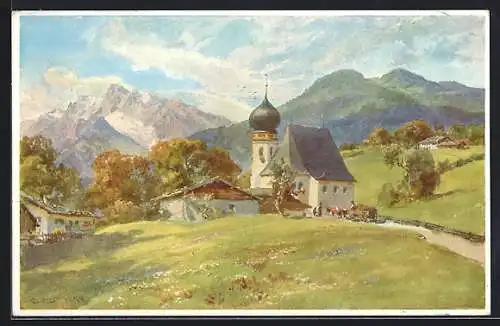 Künstler-AK Edward Theodore Compton: Blick auf Auer Kirche