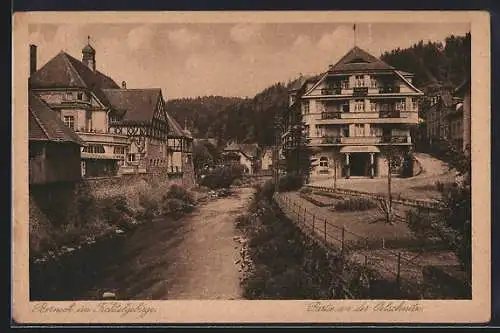 AK Berneck / Fichtelgebirge, Partie an der Oelschnitz