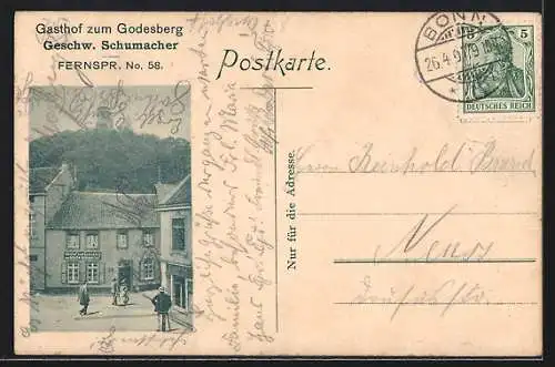 AK Godesberg, Aussenbereich des Gasthofes zum Godesberg