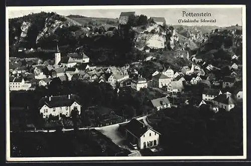 AK Pottenstein, Ortsansicht mit Schloss Pottenstein