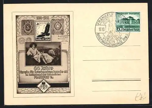 AK Frankfurt a. M., 60 Jahre Verein für Briefmarkenkunde e.V., 1938