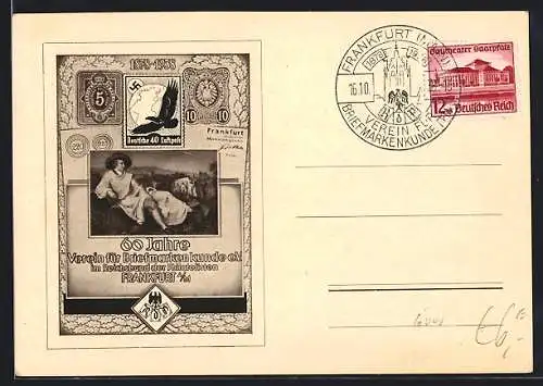 AK Frankfurt a. M., 60 Jahre Verein für Briefmarkenkunde e.V., 1938