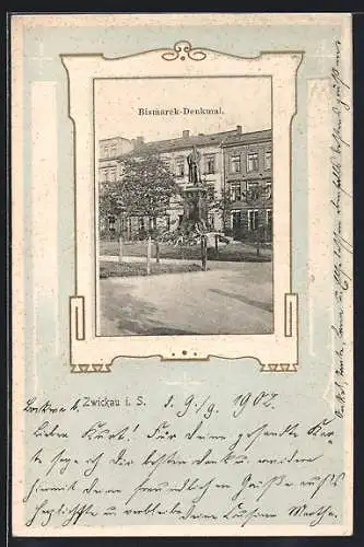 AK Zwickau, Bismarck-Denkmal