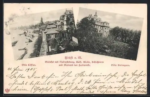 AK Höchst a. M., Maintal, Kath. Kirche und Farbwerke