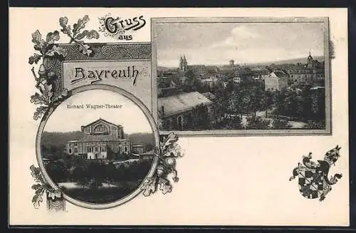 AK Bayreuth, Teilansicht und Richard Wagner Theater