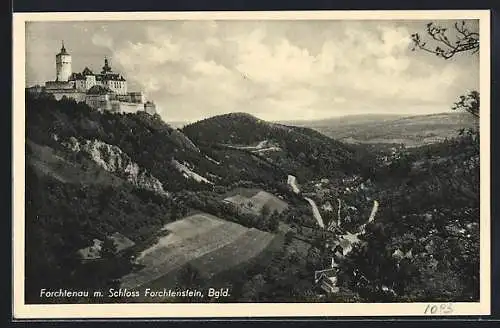 AK Forchtenau /Bgld., Gesamtansicht mit Schloss Forchtenstein