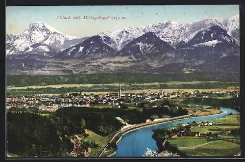 AK Villach, Gesamtansicht gegen Mittagskogel