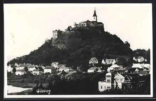 AK Güssing, Ortsansicht mit der Burg