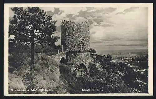 AK Mödling /N.-Oe., Schwarzer Turm mit Fernblick