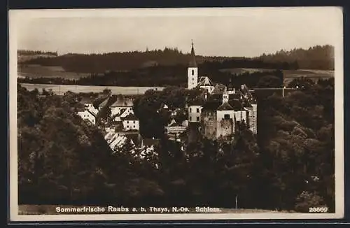 AK Raabs a. d. Thaya, Schloss mit Umgebung aus der Vogelschau