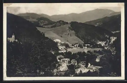 AK Gutenstein /N.-Ö., Ortsansicht mit Bergen aus der Vogelschau