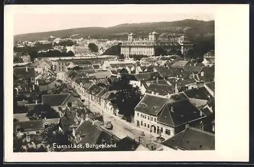 AK Eisenstadt /Burgenland, Teilansicht mit Strasse aus der Vogelschau