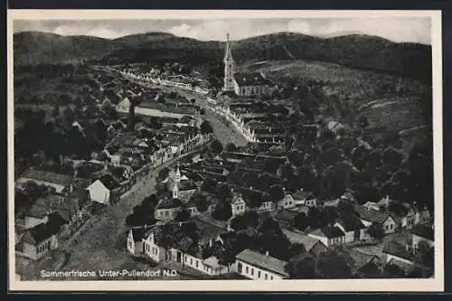 AK Unterpullendorf, Ortsansicht aus der Vogelperspektive