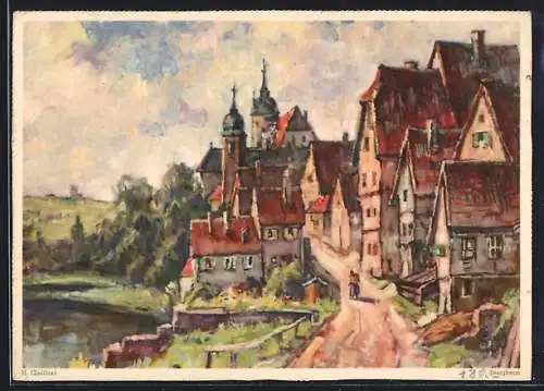 Künstler-AK Besigheim, Totalansicht