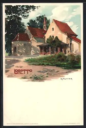 Künstler-AK Karl Mutter: Freiburg / Breisgau, Loretto Kapelle im Grünen