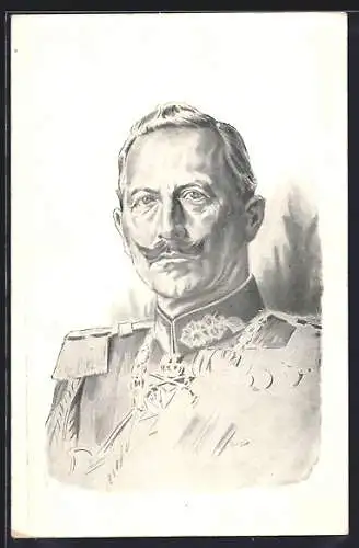 Künstler-AK Kaiser Wilhelm II. in Uniform, Porträt