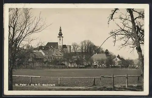 AK St. Peter i. Au, Bachviertel mit Kirche