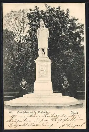 AK Graz, Franck-Denkmal im Stadtpark