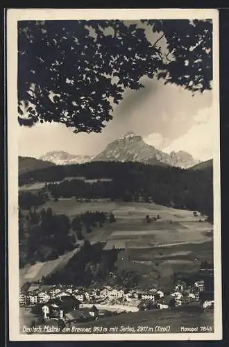 AK Deutsch Matrei am Brenner, Ortsansicht mit Serles