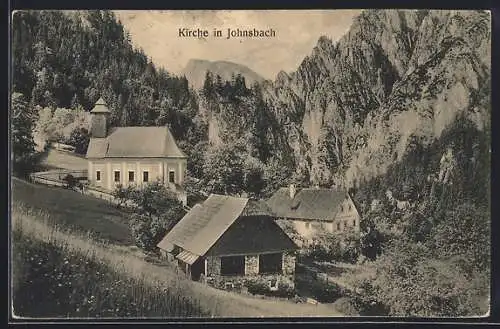 AK Johnsbach, Ortspartie an der Kirche