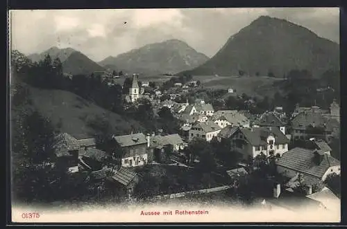 AK Bad Aussee, Ortsansicht mit Rothenstein