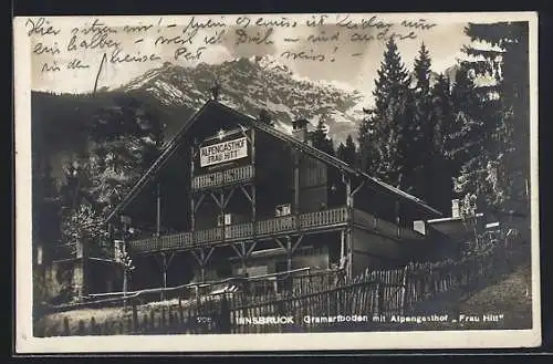 AK Innsbruck, Gramartboden mit Alpengasthof Frau Hitt