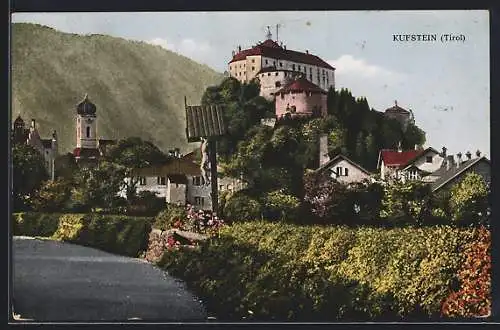 AK Kufstein /Tirol, Schloss mit Flurkreuz