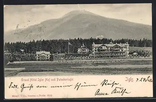 AK Igls, Grand Hôtel Igler Hof und Patscherkofel