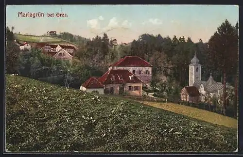 AK Graz, Mariagrün mit Kirche