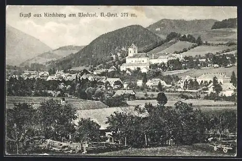 AK Kirchberg /Wechsel, Ort mit Kirche aus der Vogelschau