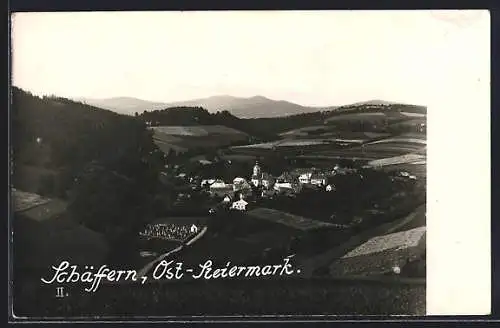 AK Schäffern /Ost-Steiermark, Ortsansicht mit Umgebung