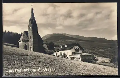 AK Windegg bei Hall, Kirche und Gasthaus