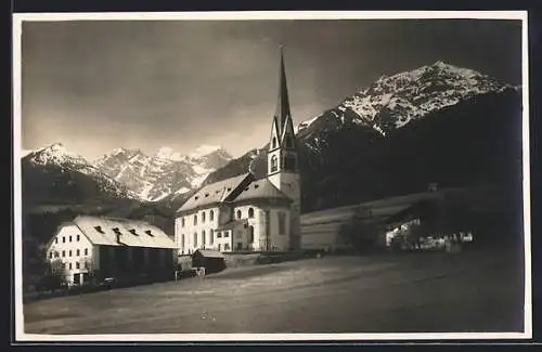 AK Telfes im Stubaital, Blick zur Kirche