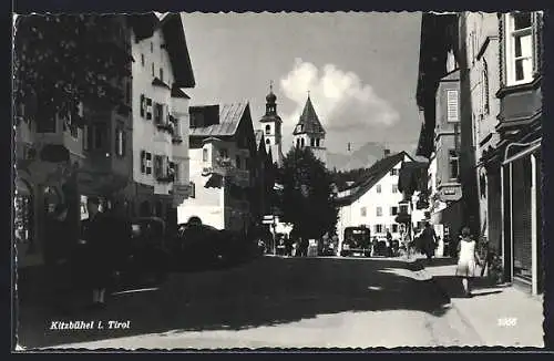 AK Kitzbühel i. Tirol, Strassenpartie im Ortskern