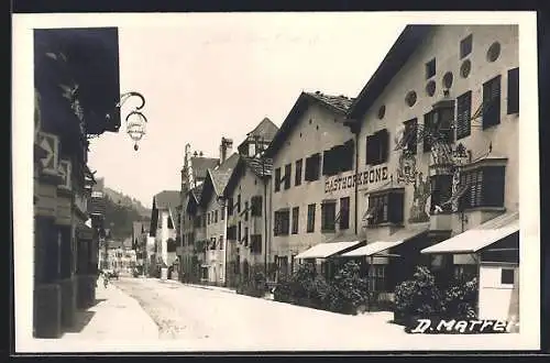 AK Deutsch Matrei, Strassenpartie am Gasthof Krone