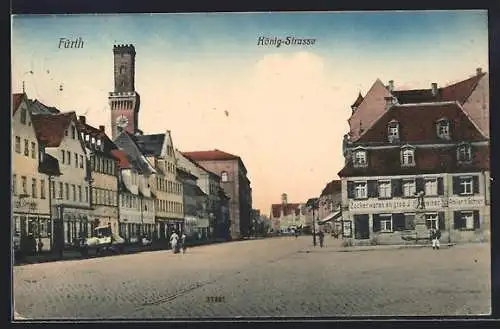 AK Fürth / Bayern, Blick in die König-Strasse