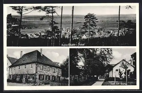 AK Bubenreuth, Gasthaus zur Post, Saal mit Garten, Gesamtansicht