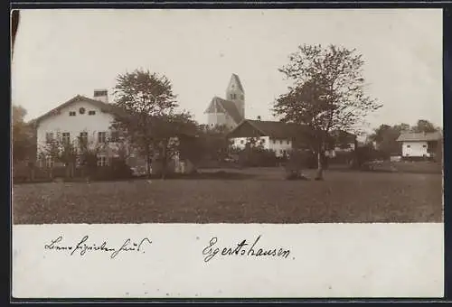 AK Ergertshausen, Teilansicht mit Kirche