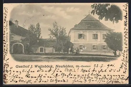 AK Neufelden /Ob.-Oesterr., Blick auf Gasthof J. Weilnböck