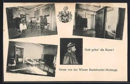 AK Wien, Hotel Wiener Buchdrucker-Herberge, V. Storkgasse 15